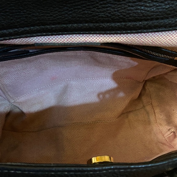 Dooney & Bourke Black Leather Tote with Gold Accents EUC - Picture 7 of 9